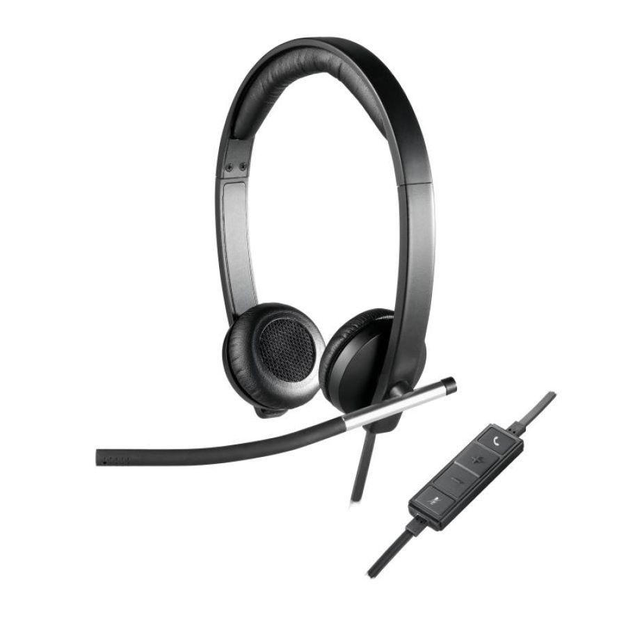 Logitech h650e auricolare cablato a padiglione ufficio usb tipo a nero, argento