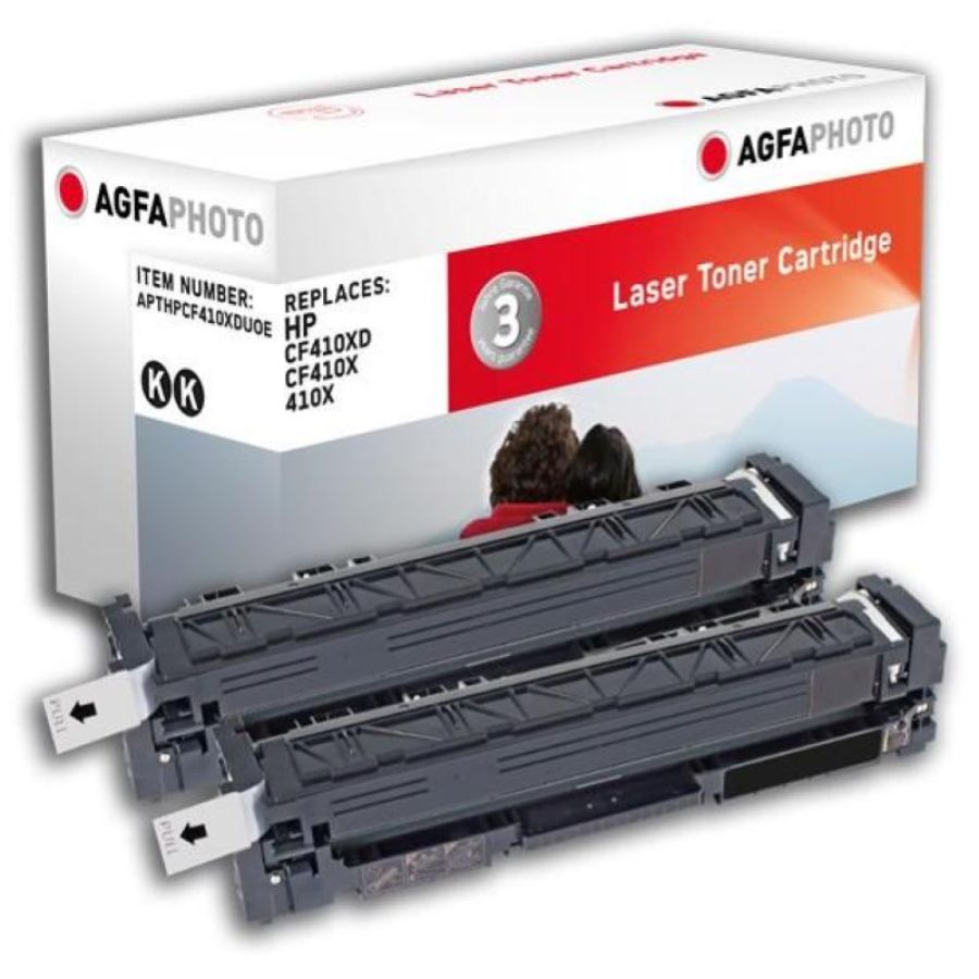 Agfaphoto apthpcf410xduoe cartuccia toner 2 pz compatibile nero