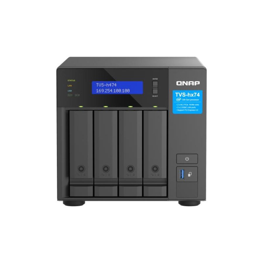 Qnap tvs-h474 nas tower intel® pentium® g7400 8 gb ddr4 0 tb quts hero nero