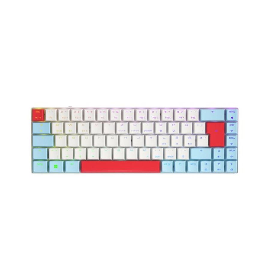 Cherry mx-lp 2.1 compact wireless tastiera rf senza fili + bluetooth qwertz tedesco bianco