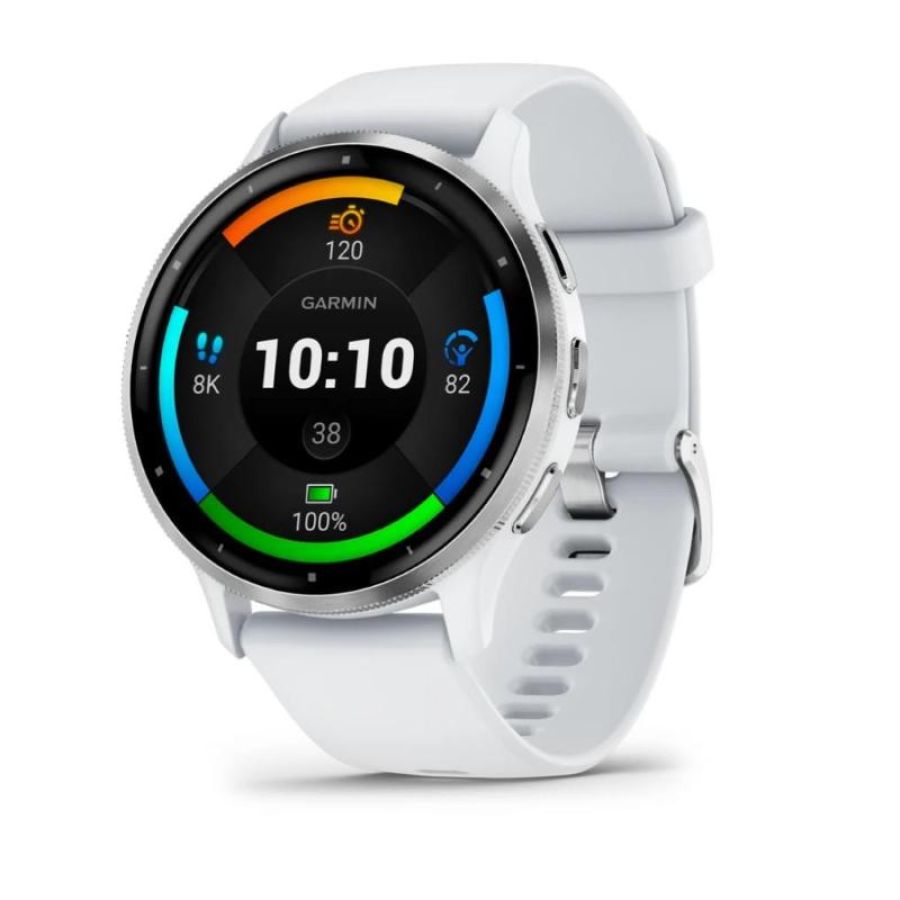 Garmin venu 3 3,56 cm (1.4\) amoled digitale 454 x 454 pixel touch screen argento, bianco wi-fi gps (satellitare)