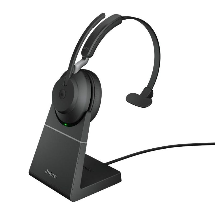 Jabra evolve2 65, ms mono auricolare wireless a padiglione ufficio usb tipo a bluetooth nero