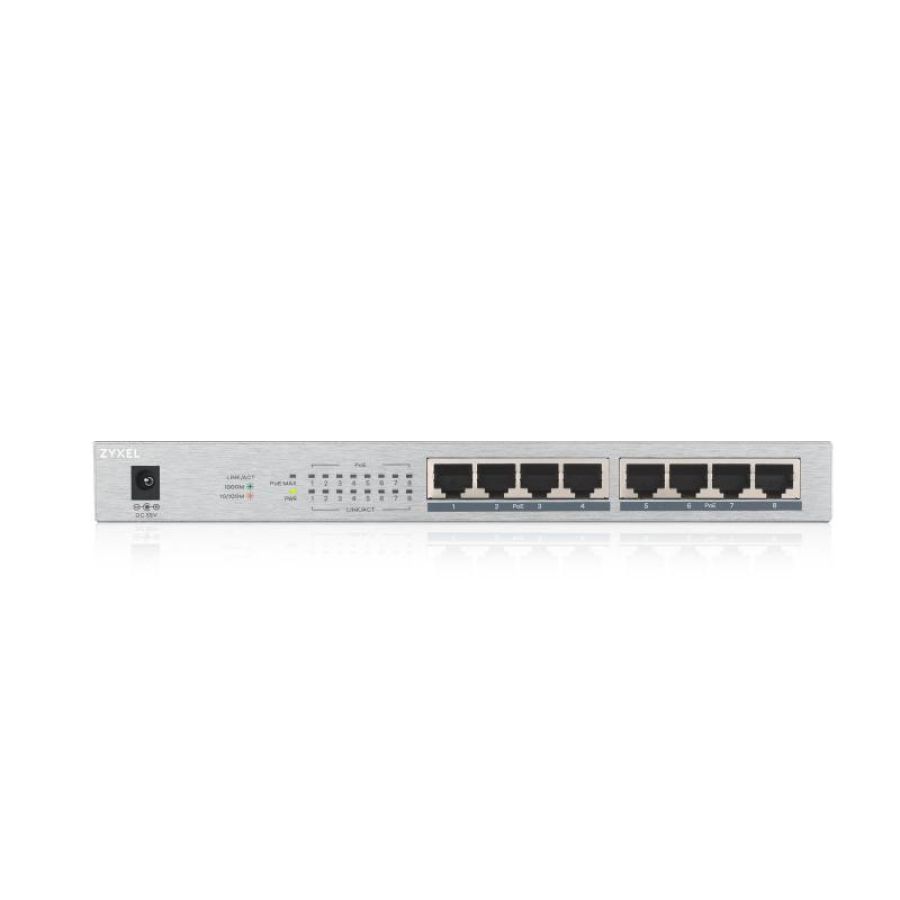 Zyxel gs1008hp non gestito gigabit ethernet (10/100/1000) supporto power over ethernet (poe) grigio