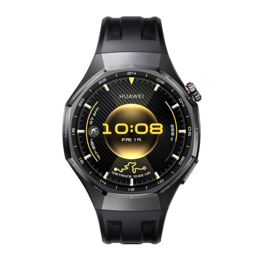 Huawei watch gt6 pro, cassa 46mm in titanio e cinturino nero. compatibile con ios e android. fino a 21 giorni di autonomia.