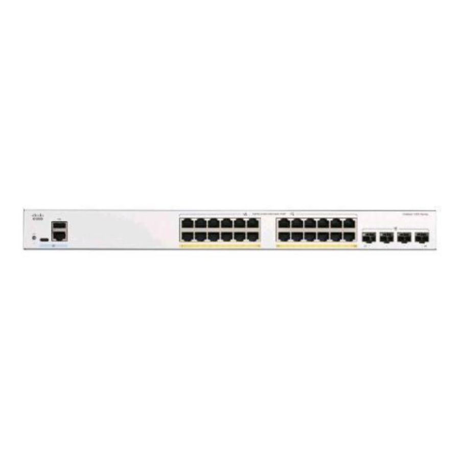 Cisco catalyst 1300-24fp-4g switch gestito l3 - 24 x 10/100/1000 (poe+) + 4 x gigabit sfp poe+ (370 w) montabile su rack