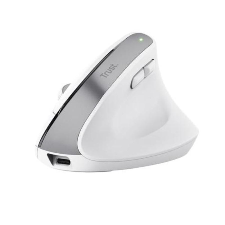 Trust mouse bayo ergonomico wireless, bianco