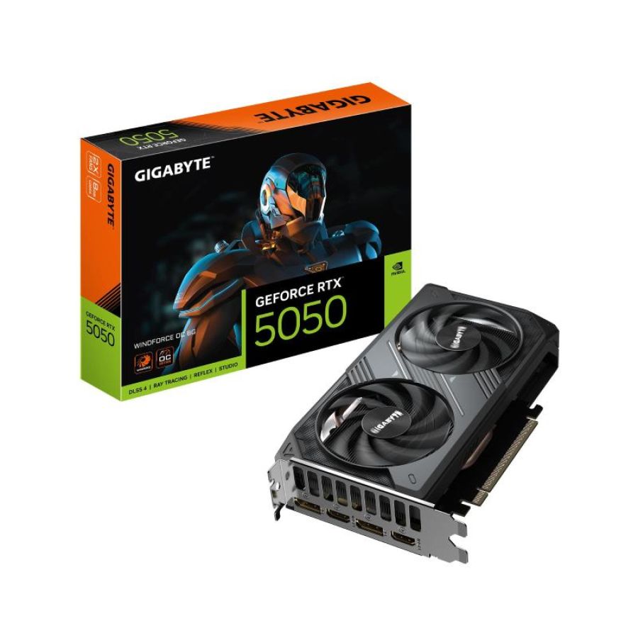 Gigabyte geforce rtx 5050 windforce oc 8g scheda grafica - 8gb gddr6, 128bit, pci-e 5.0, 2587mhz frequenza core, 2 x dp, 2 x