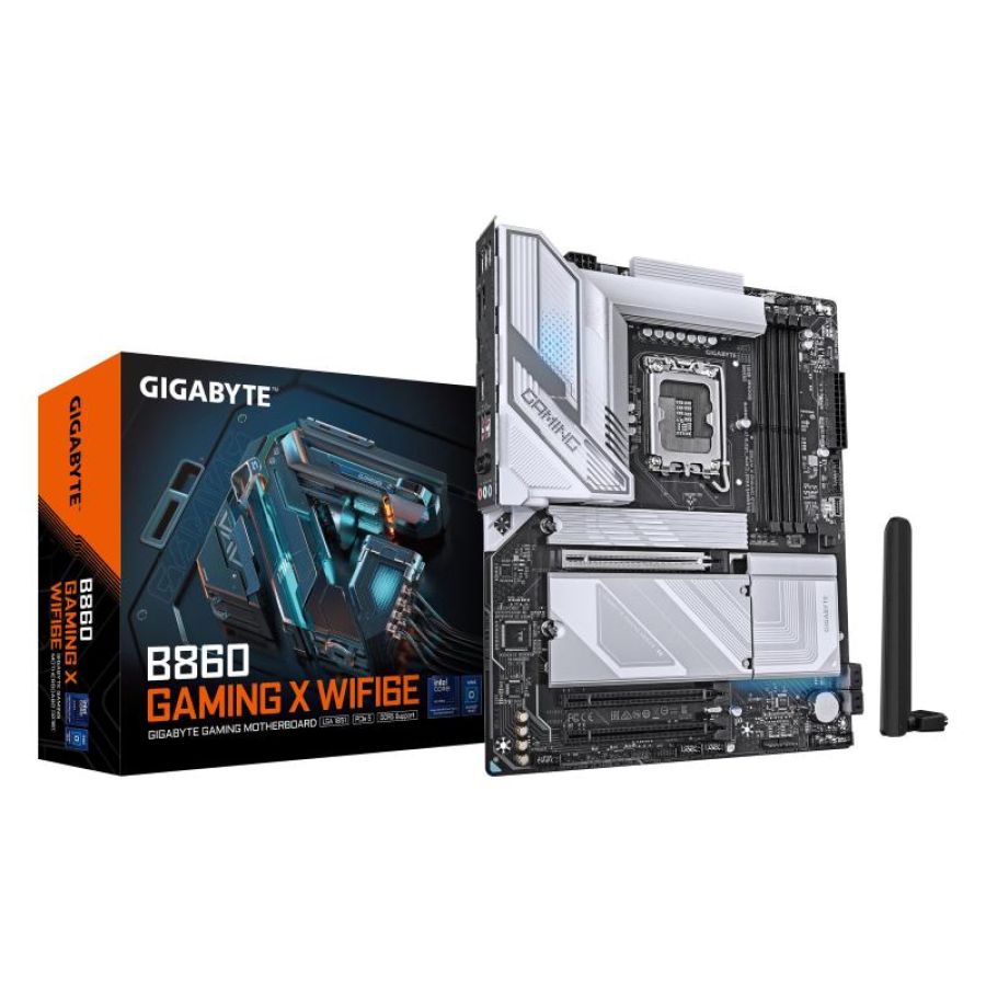 Gigabyte b860 gaming x wifi6e scheda madre - cpu intel core ultra, vrm a 12+1+2+1 fasi, fino a 9066mhz ddr5, 1xpcie 5.0 +