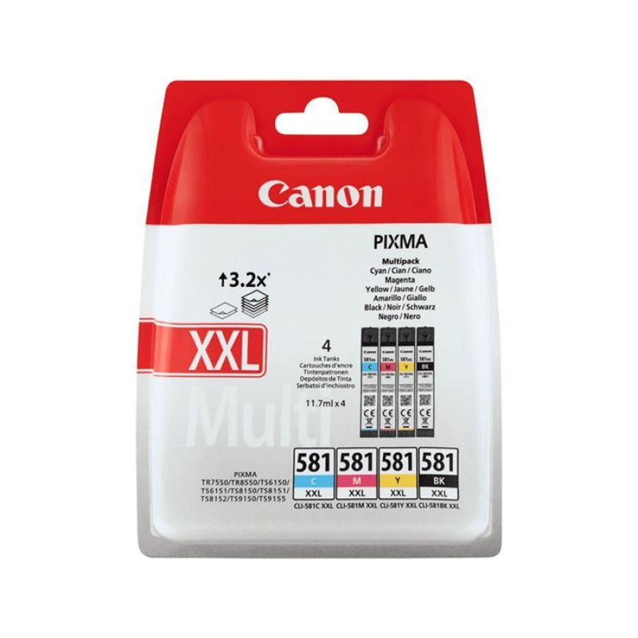 Cartuccia originale canon cli-581xxl multipack bk+colori 1998c005