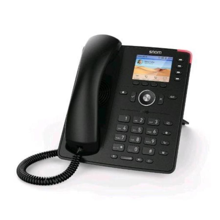 Snom d713 telefono fisso ip sip display a colori tft 2.8 4 tasti programmabili 6 identita sip 2 gigabit con porta poe nero