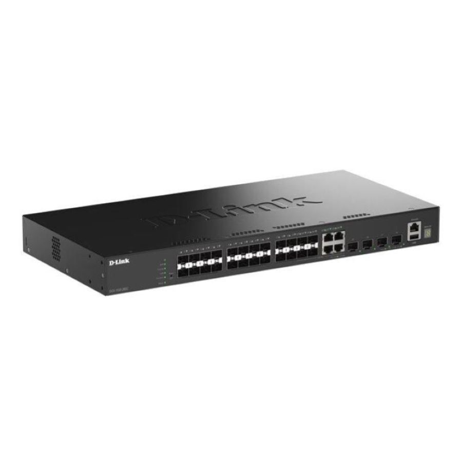 D-link switch 28-port gigabit sfp stackable smart managed switch with 4 x combo and 4 x 10g sfp+ por