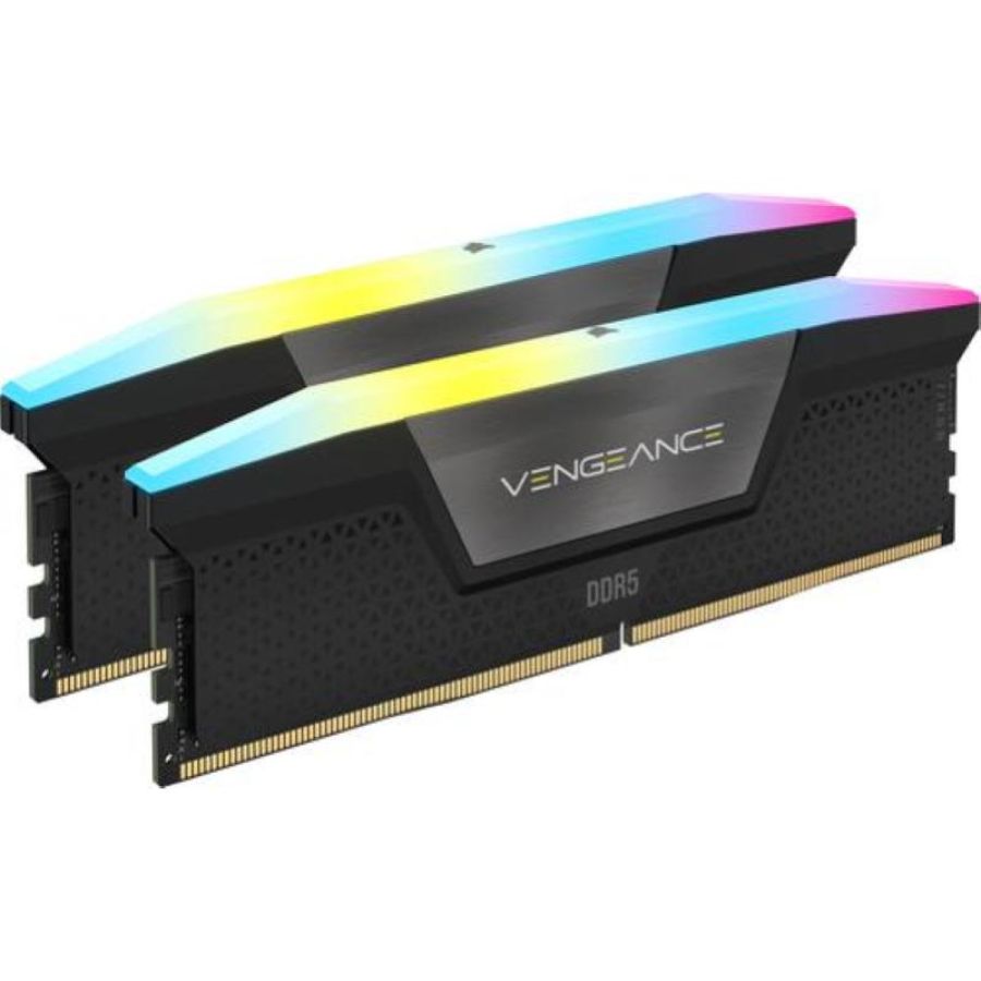 Corsair ram vengeance rgb ddr5 32gb (2 x 16gb) ddr5 6000 cl38-44-44-96 1.35v intel xmp - black
