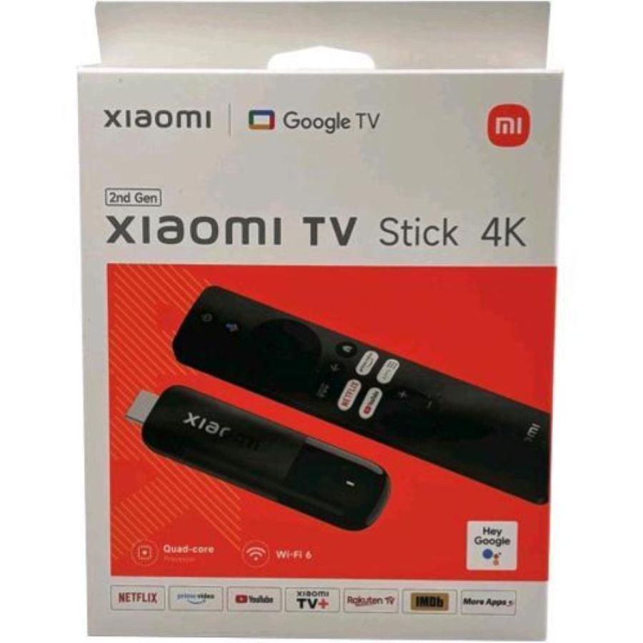 Xiaomi tv stick 2nd gen dongle smart tv hdmi 4k ultra hd android google tv wi-fi 6 nero