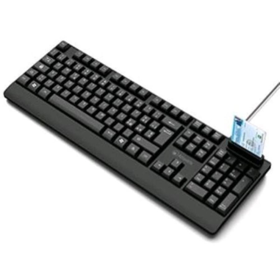 Atlantis p013-k810s tastiera usb layout italiano con lettore di smart card cns e crs incorporato cavo 1.5 mt nero