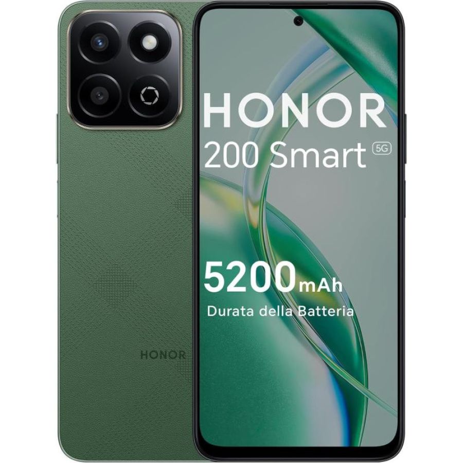 Honor 200 smart 5g 4/256gb forest green dual sim - (garanzia italia - gestore)