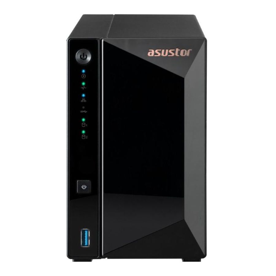 Asustor drivestor 2 pro gen2 as3302t v2 nas collegamento ethernet lan nero rtd1619b
