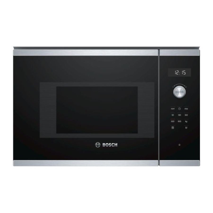Bosch serie 6 bfl524ms0 forno a microonde da incasso solo microonde 20 l 800 w nero, acciaio inossidabile