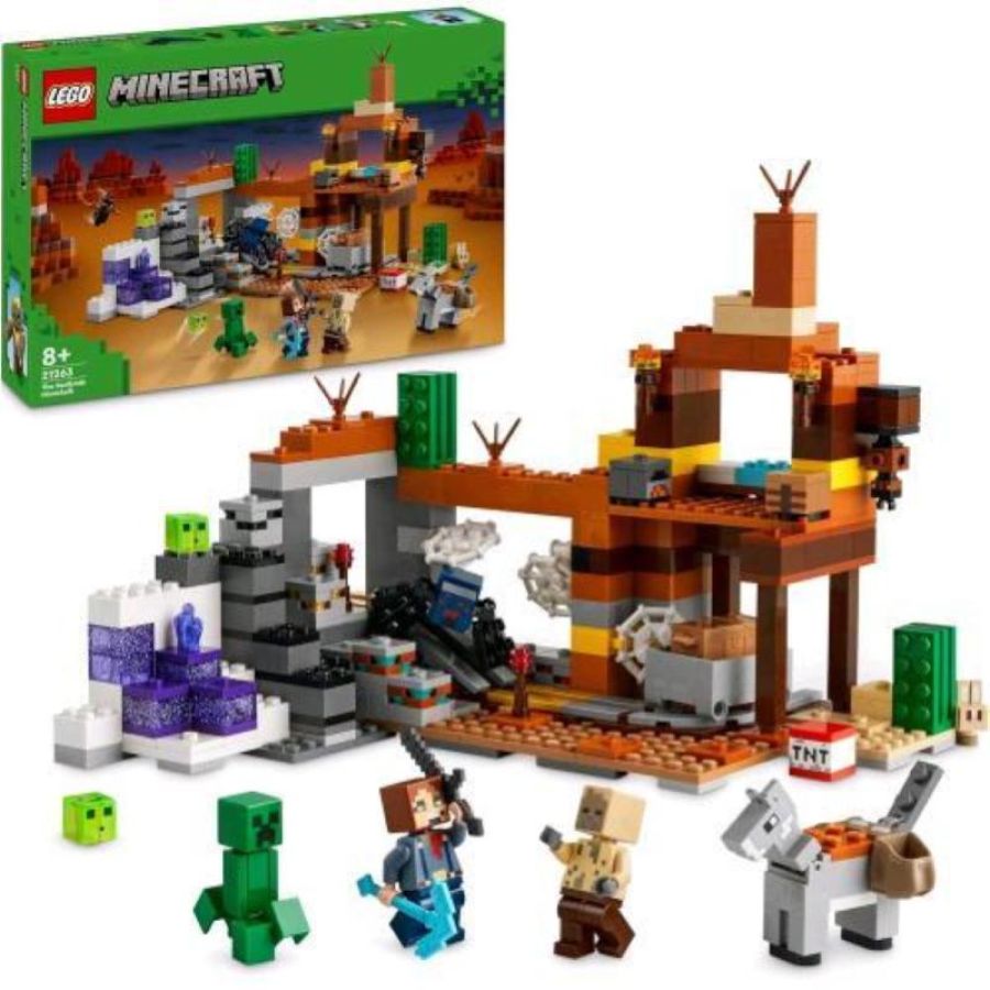 Lego minecraft la miniera delle badlands da costruire con personaggi accessori e mob ostili