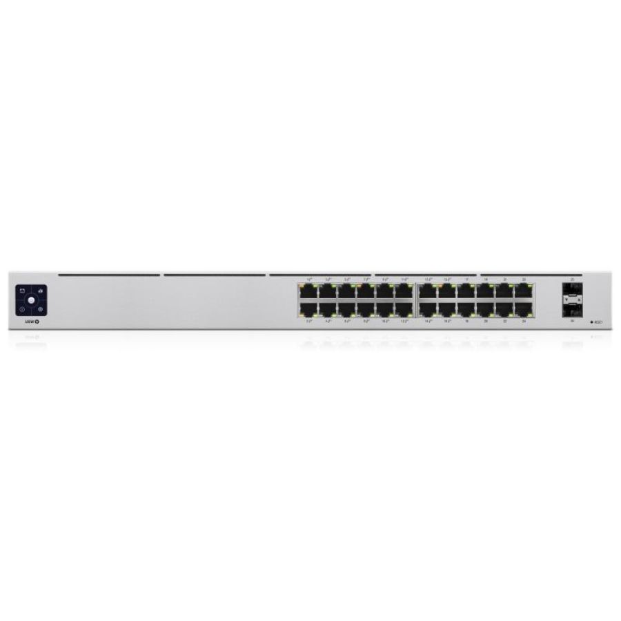 Ubiquiti unifi 24-port poe gestito l2/l3 gigabit ethernet (10/100/1000) supporto power over ethernet (poe) 1u argento