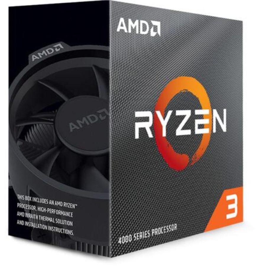Amd cpu ryzen 3, 4100, am4, 4.00ghz 4 core, cache 6mb, 65w wraith stealth cooler