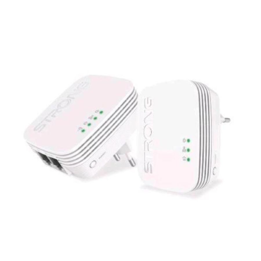 Strong powerline mini wifi 600 duo kit di 1 adattatore powerline 600 mini + 1 adattatore powerline wi-fi 600 mini