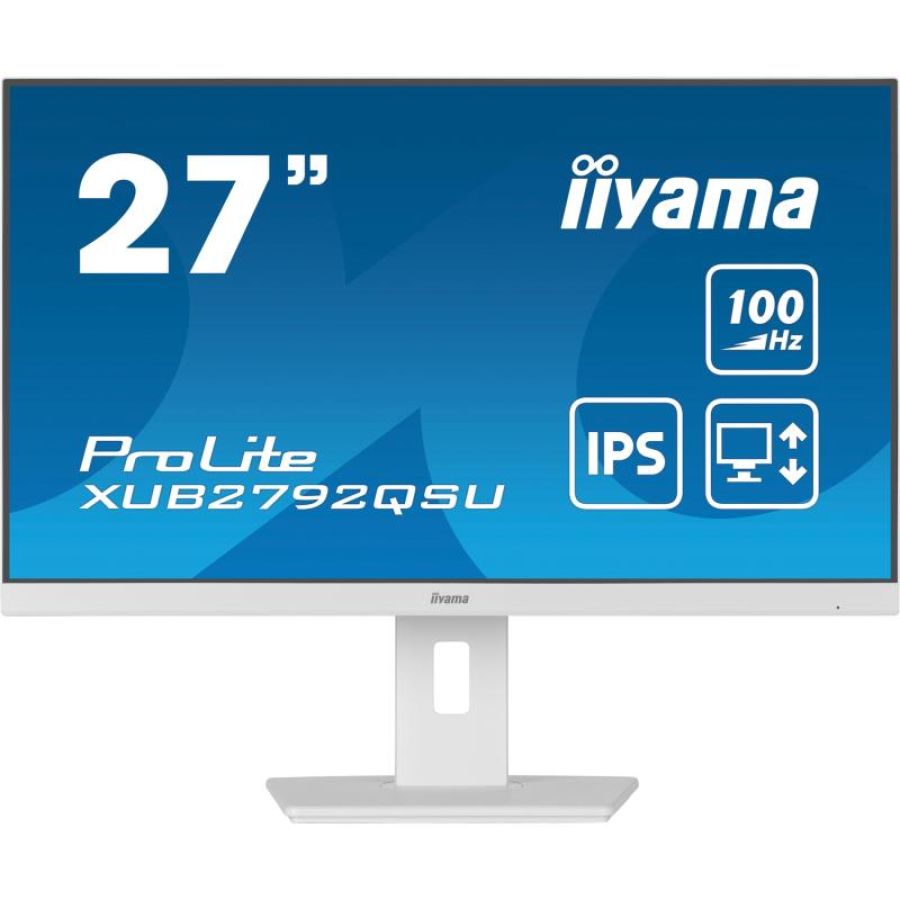 Iiyama prolite xub2792qsu-w6 monitor pc 68,6 cm (27\) 2560 x 1440 pixel wide quad hd led bianco
