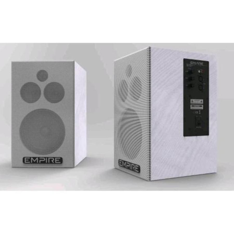 Empire hs.290 sistema audio 2 vie 145+145 watt rms continui woofer 8 bass reflex ingresso xlr stereo-rca bianco