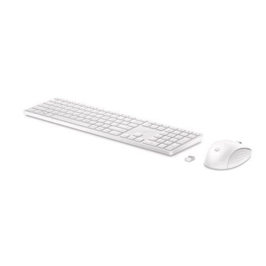 Hp 650 kit tastiera e mouse wireless 20 tasti programmabili piedini regolabili con 6 gradi inclinazione tastierino numerico mouse fino a 4000 dpi personalizzabili bianco