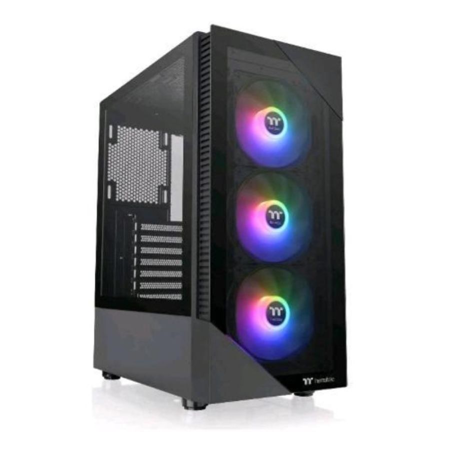 Thermaltake view 200 tg argb case mid tower mini-itx micro-atx atx pannello frontale e laterale in vetro temperato2xusb-a 3.0 3xventole 120mm argb black