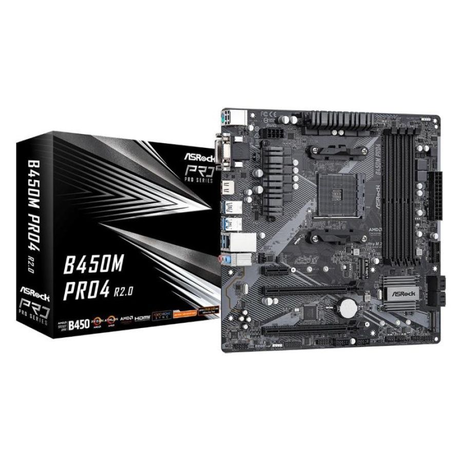 Asrock b450m pro4 r2.0 amd b450 socket am4 micro atx