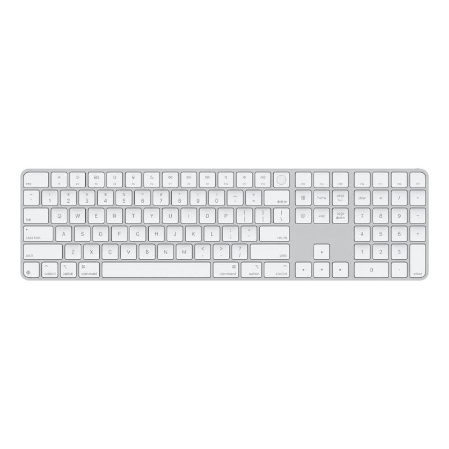 Apple magic keyboard mit touch id und ziffernblock weiß us englisch mxk73lb/a