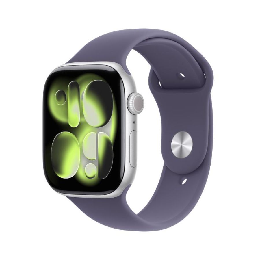 Apple watch series 11 gps + cellular 46mm silver aluminium gehäuse mit sport band (purple fog) - s/m