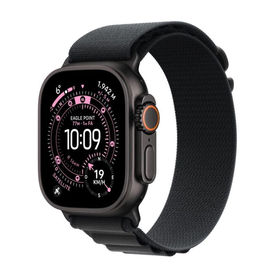Apple watch ultra 3 gps + cellular 49mm black titanium case with black alpine loop - large