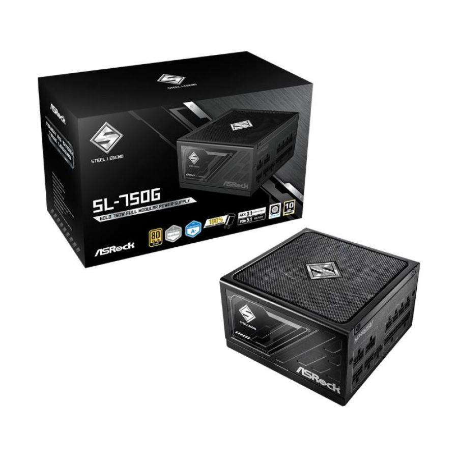 Asrock steel legend 750w gold gaming netzteil modular atx 3.1 pcie 5.1