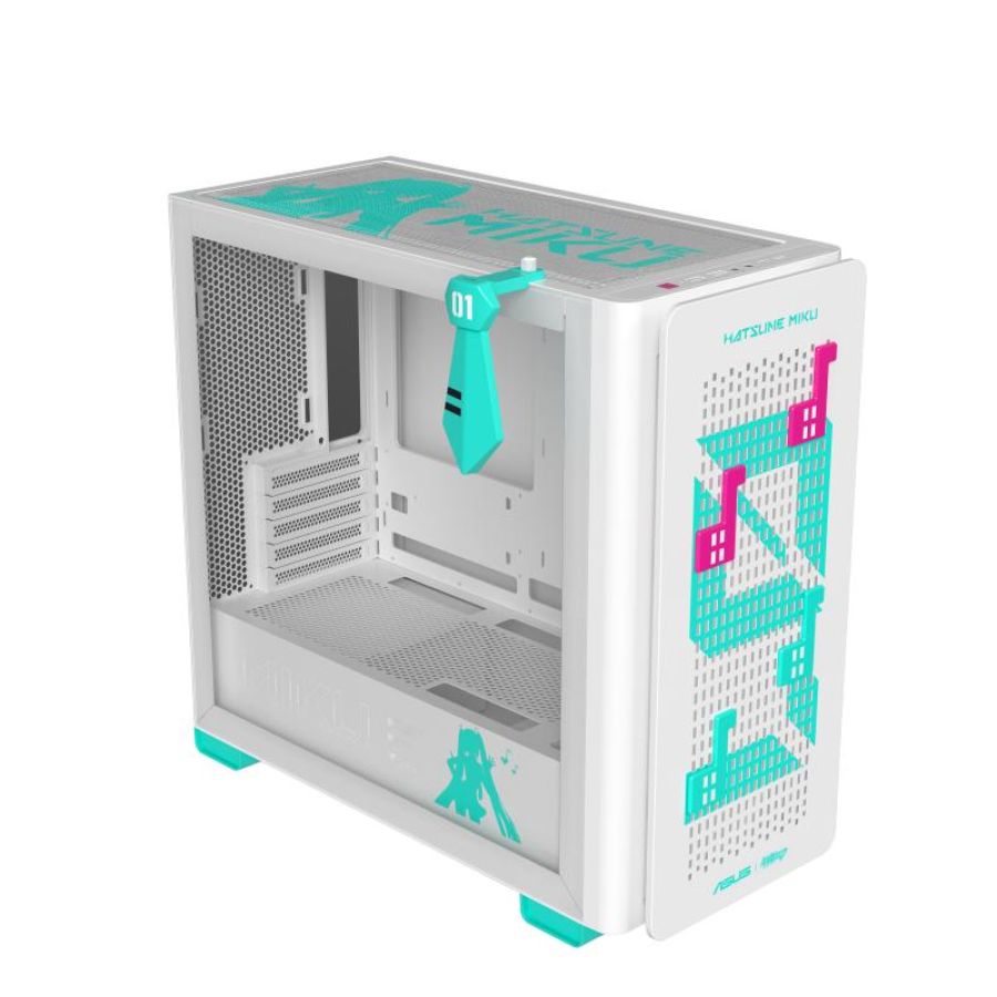 Asus a23 hatsune miku edition case mini tower no-power vetro temperato minitx/matx