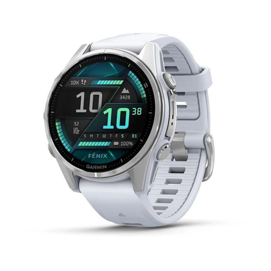 Garmin fnix 8 - 43 mm amoled steinweiss/silber