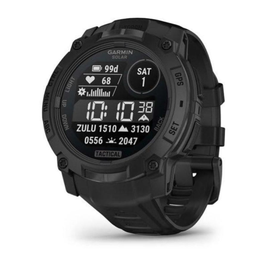 Garmin instinct® 3 solar tactical edition 50mm schwarz mit silikon-wechselarmband 26 mm schwarz