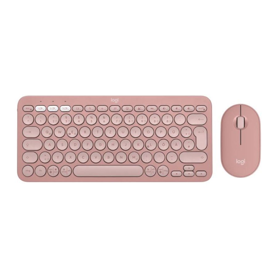 Logitech pebble 2 combo rosa - schlanke multi-device bluetooth®-tastatur und -maus mit anpassbaren tasten