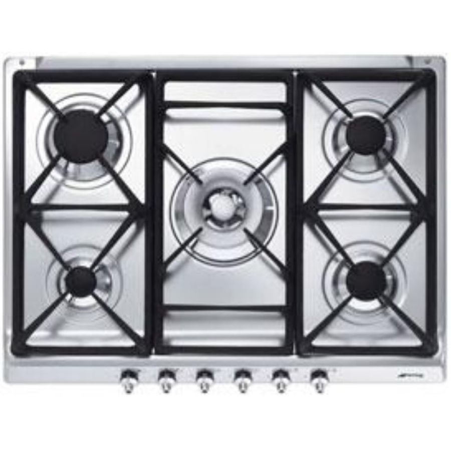 Smeg piano cottura incasso gas 5 zone 70/75cm inox se70sgh-5