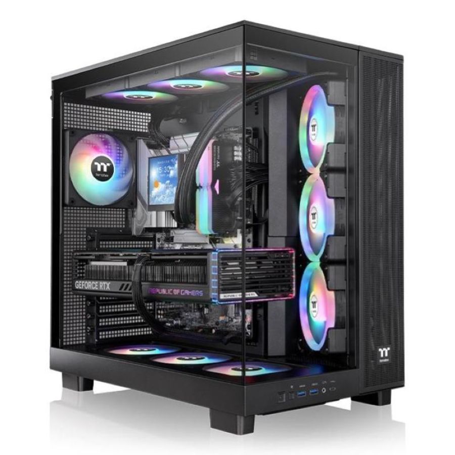 Thermaltake view 380 xl tg argb mid tower atx gehäuse sichtfenster schwarz