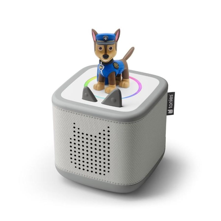 Tonies toniebox 2 kabelloser lautsprecher für kinder full play mondgrau inkl. game tonies play m & paw patrol tonie chase