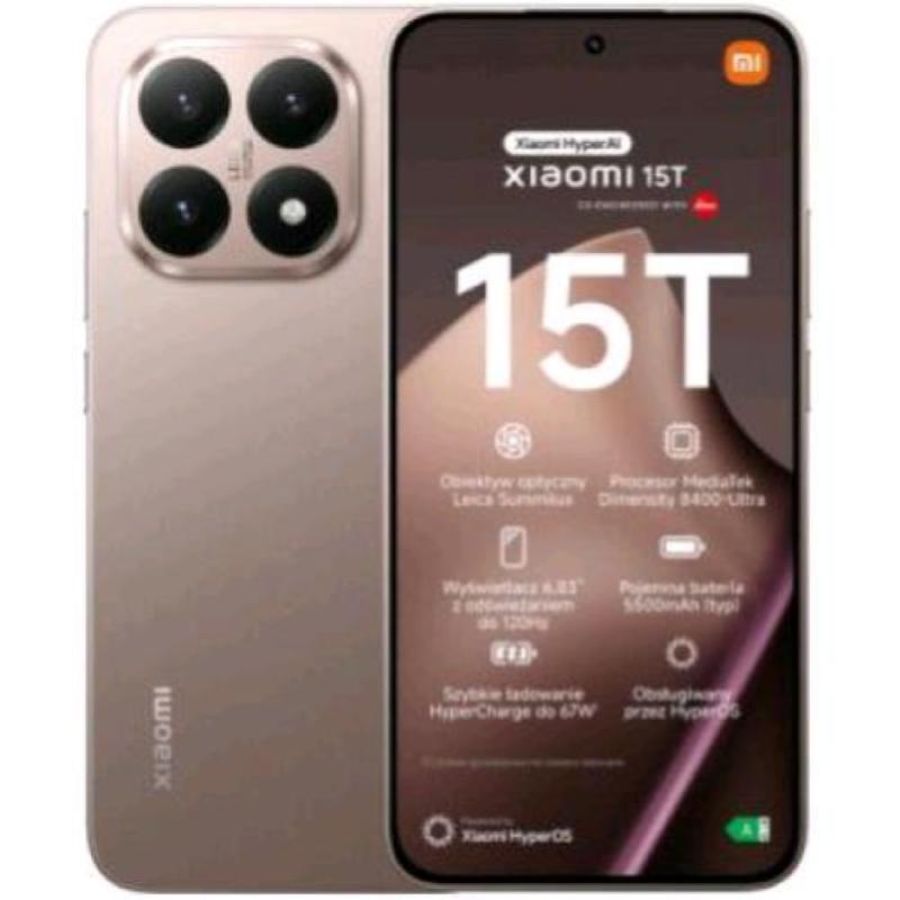 Xiaomi 15t 5g dual sim 6.83 octa core 512gb ram 12gb 5g italia rose gold