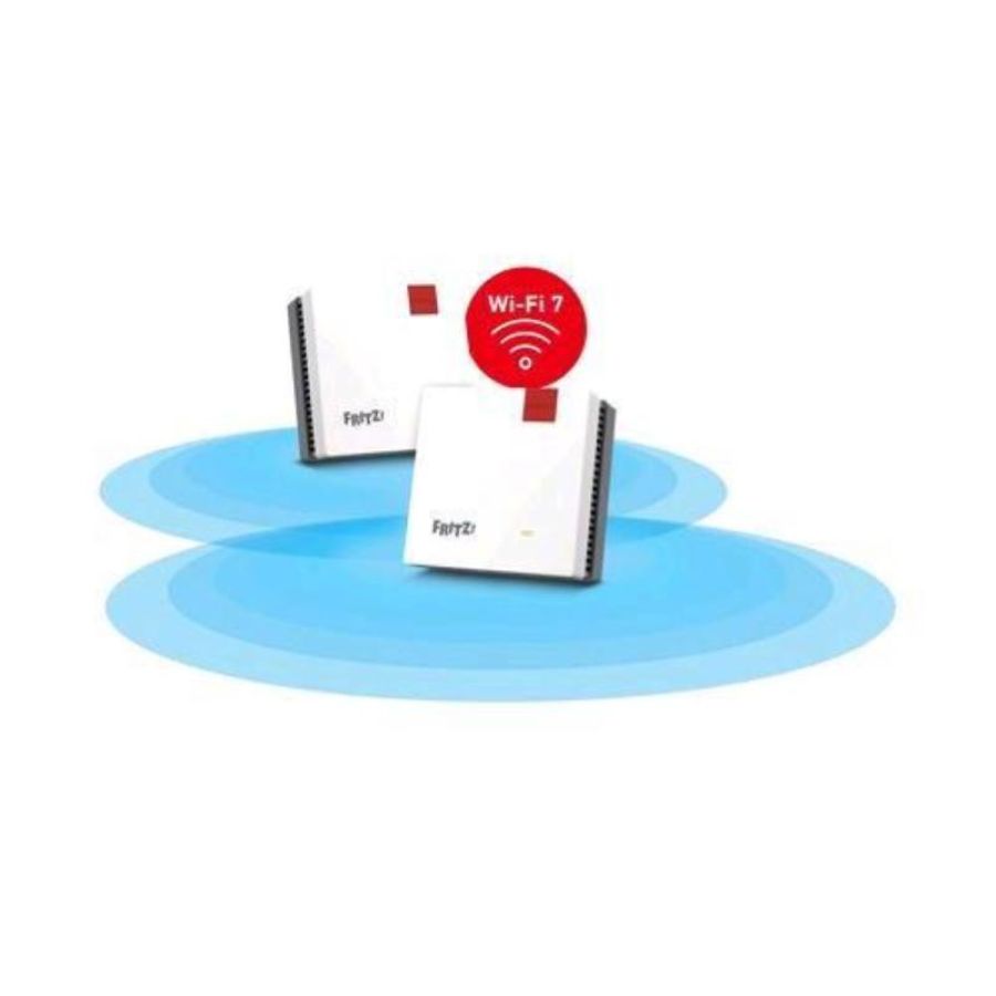 Avm fritz! mesh set 1700 2 pack wirelesse extender wi-fi 7 3.600 mbit/s conf 2 pz. bianco