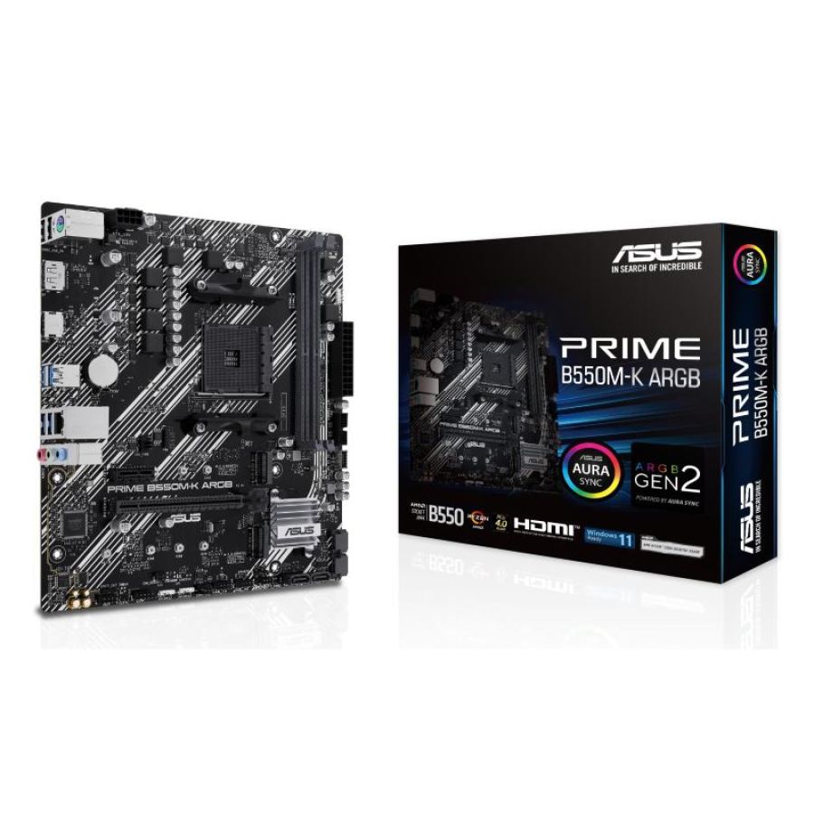 Asus prime b550m-k argb amd b550 socket am4 micro atx
