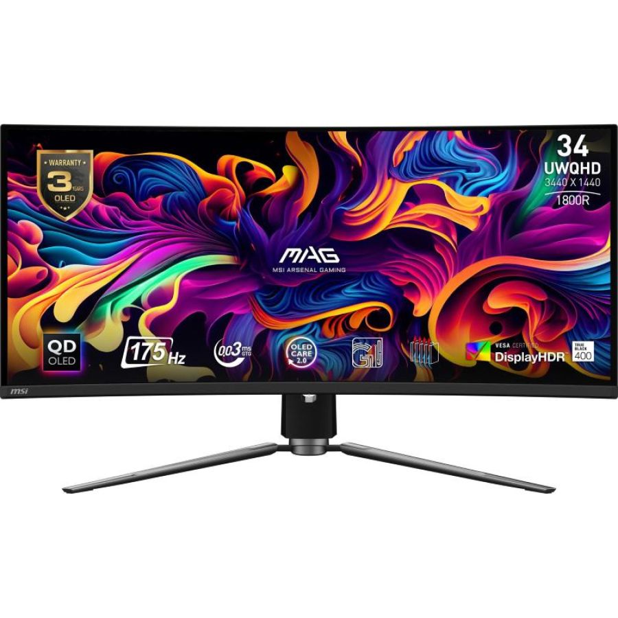 Msi mag 341cqpde qd-oled monitor pc 86,4 cm (34\) 3440 x 1440 pixel ultrawide quad hd qdoled nero