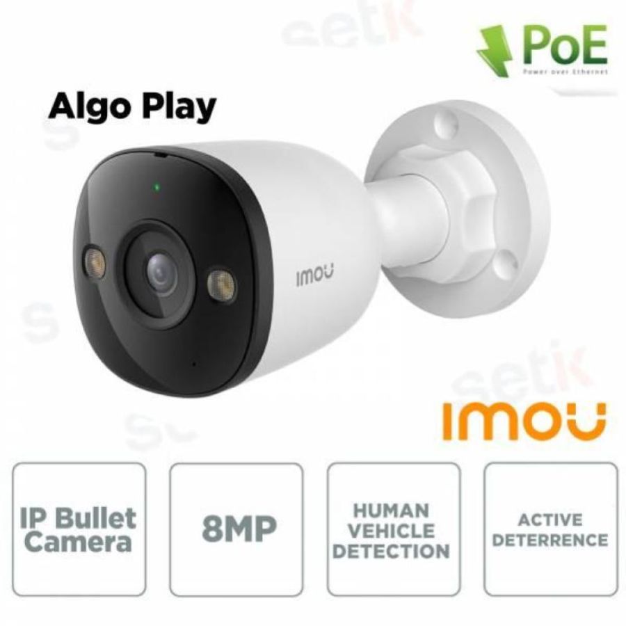Imou camera poe algo 4k 8mp esterno 3.6mm/ir30/ip67/sd/110db/mic