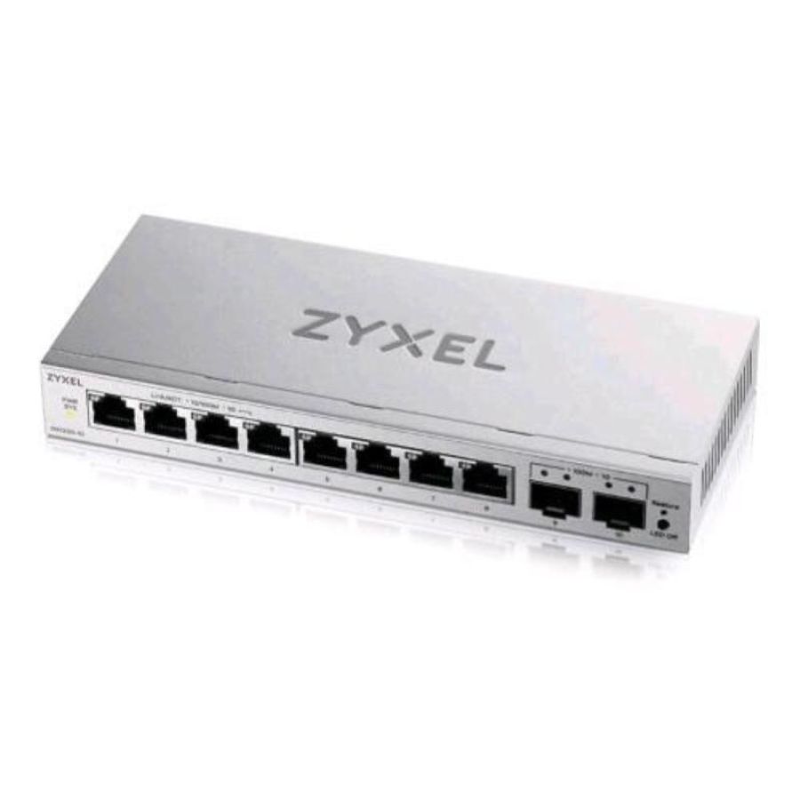 Zyxel gs1200-10v3-eu0101f switch gestito l2 - 8 porte 10/100/1000 + 2 x gigabit sfp desktop grigio