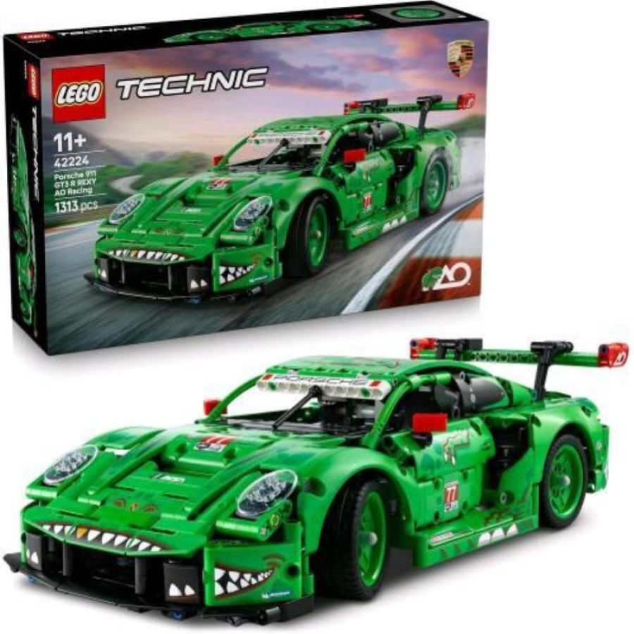 Lego technic auto porsche 911 gt3 r rexy ao racing kit di modellismo a 6 cilindri