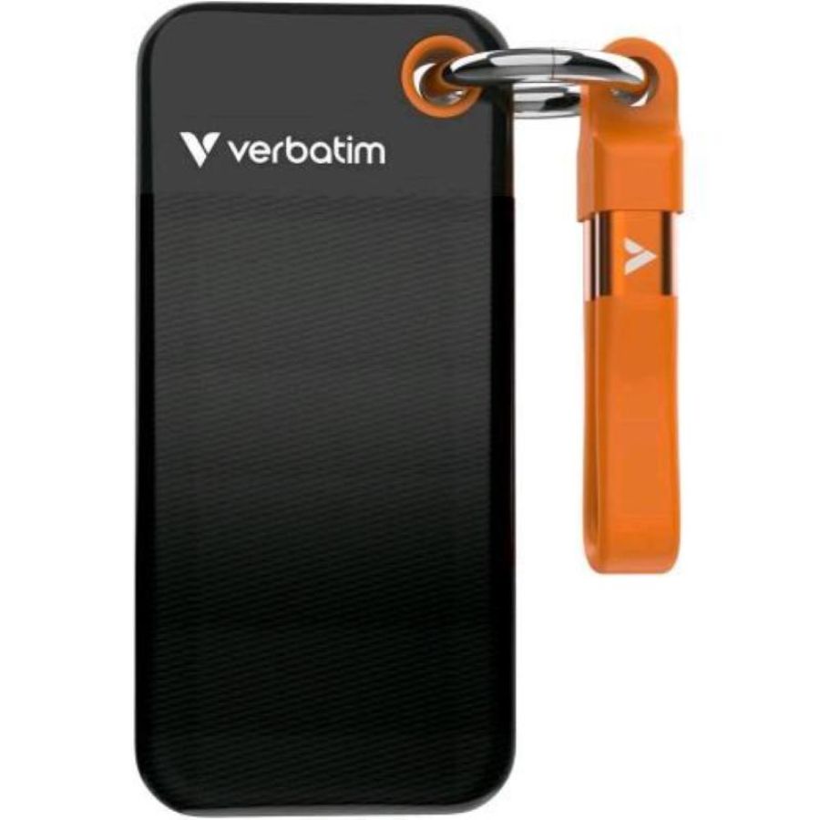 Verbatim pocket ssd esterno portatile 1tb usb-c 3.2 gen 2 10 gbit/s black/orange