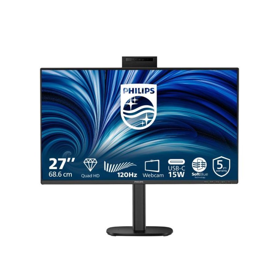 Monitor philips led 27 27b2n3500jh/00 ips 2560x1440 4ms 350cd/mÂ²50.000.000:1 2x2w mm webcam pivot regh 2hdmi dp usb-c docking